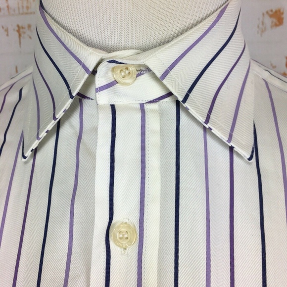 Paul Smith Mens Two Fold Button Front Dress Shirt - Picture 6 of 7